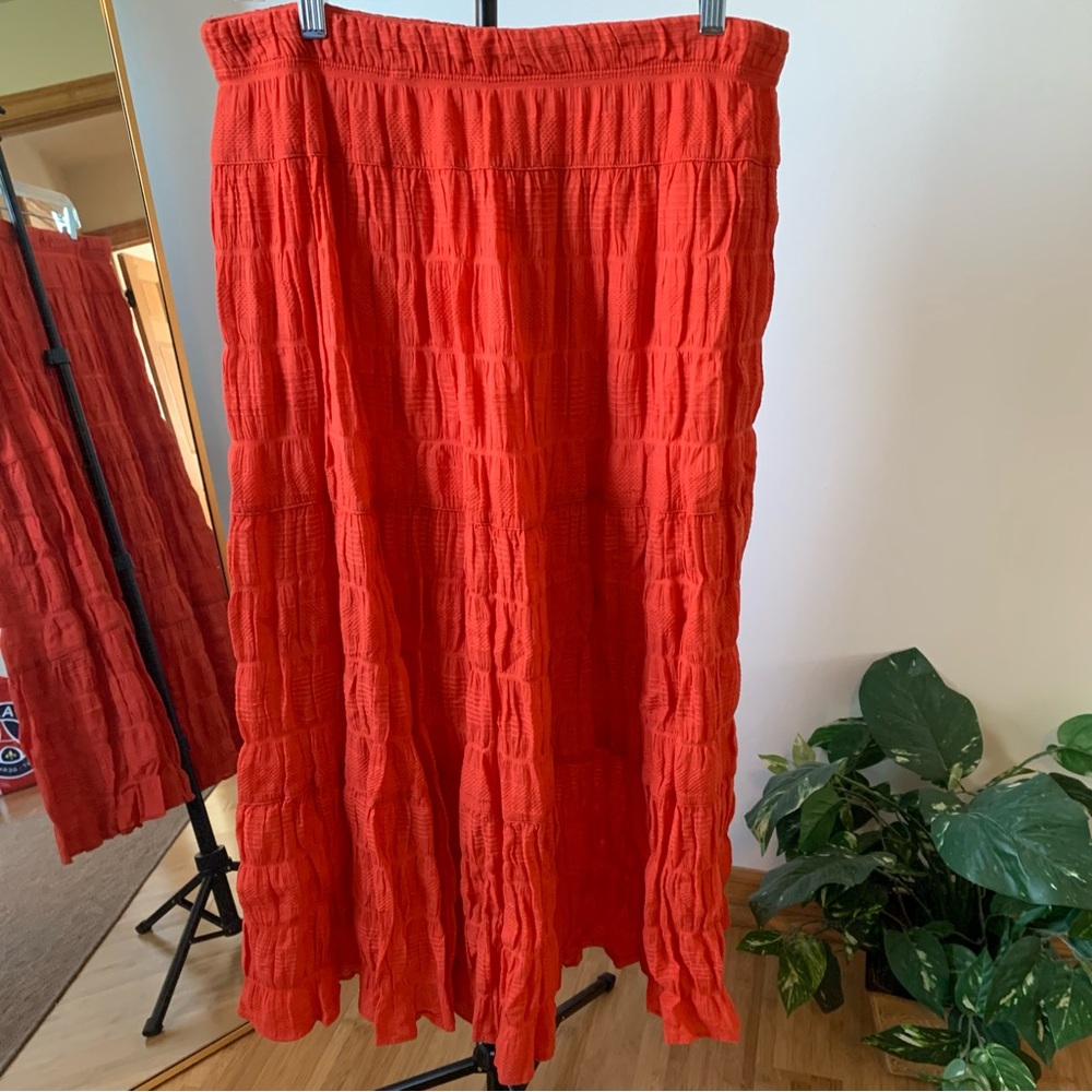 Cute Orange Maxi Skirt